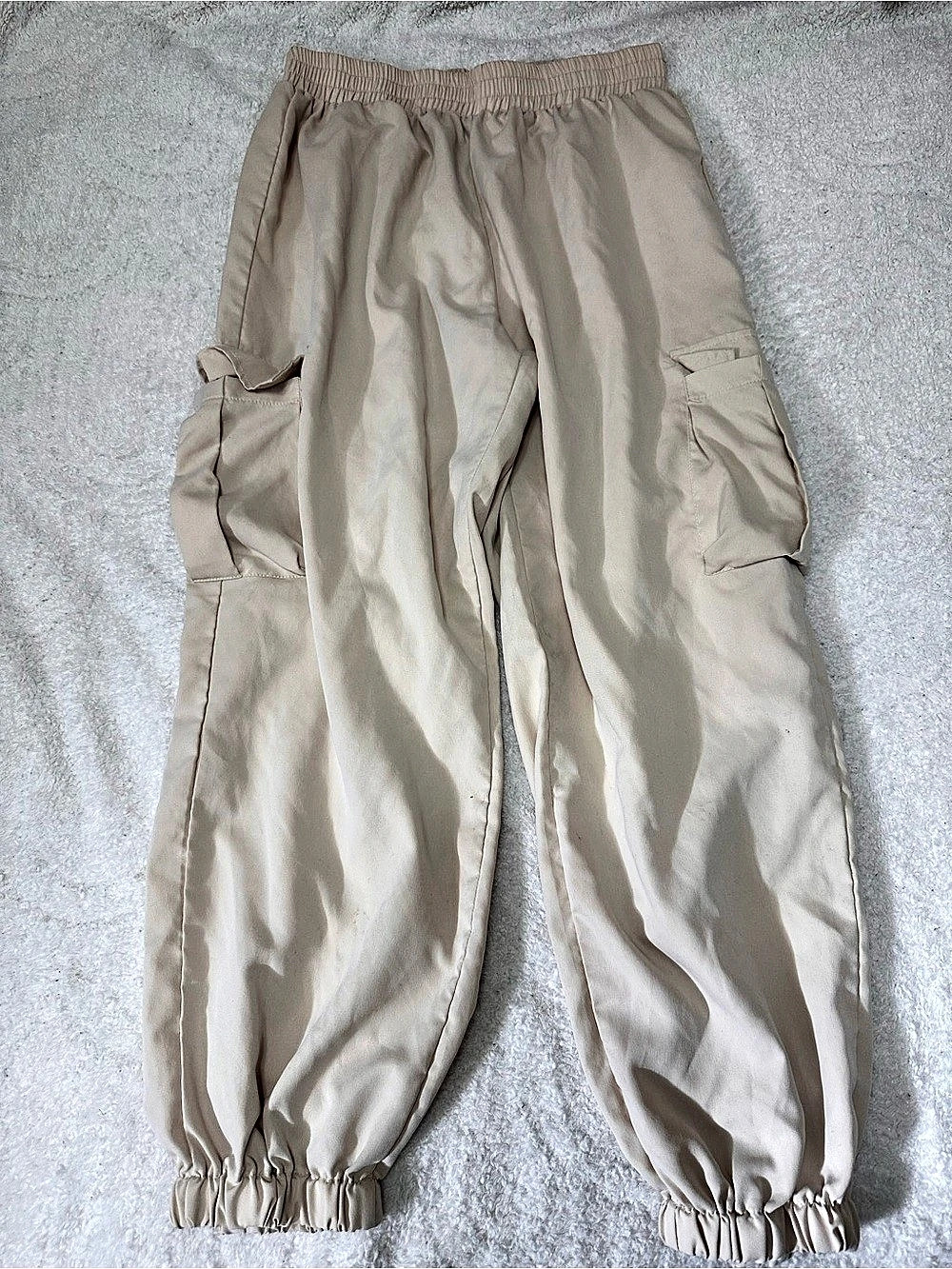 SHEIN Curve Cargo Jogger Pants Cargo Jogger Pants in Beige 0XL  Like New